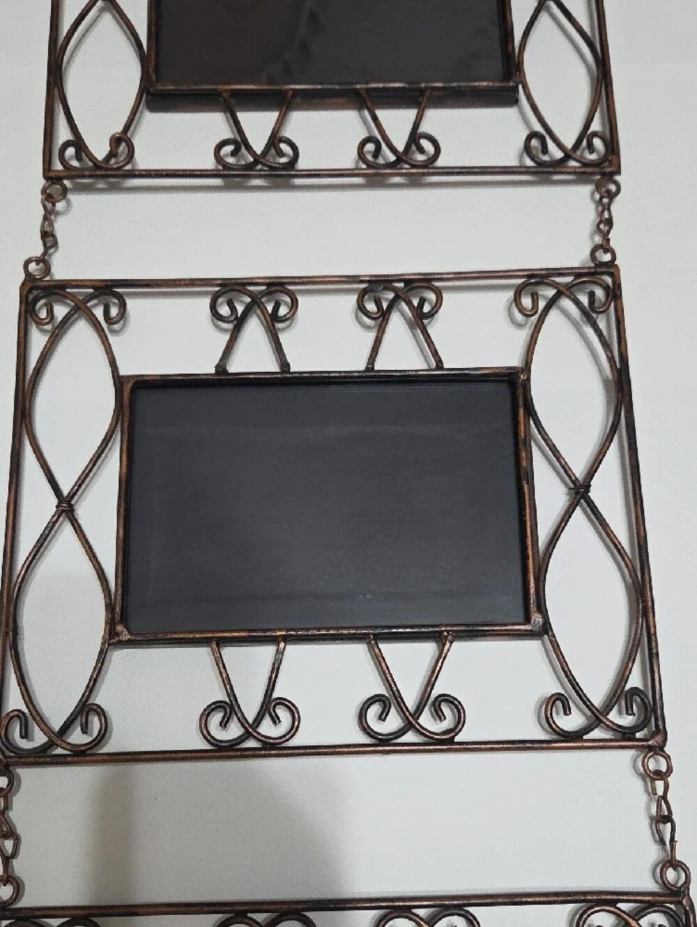 Three-Panel Decorative Metal Wall Frame in Bronze